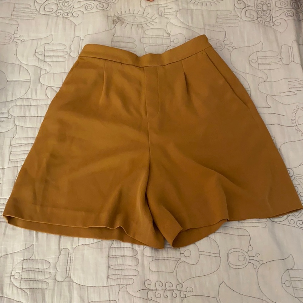 Gold Mid thigh length shorts
